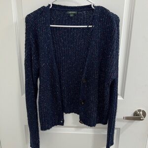 Women's Navy Blue Knit Sweater Cardigan